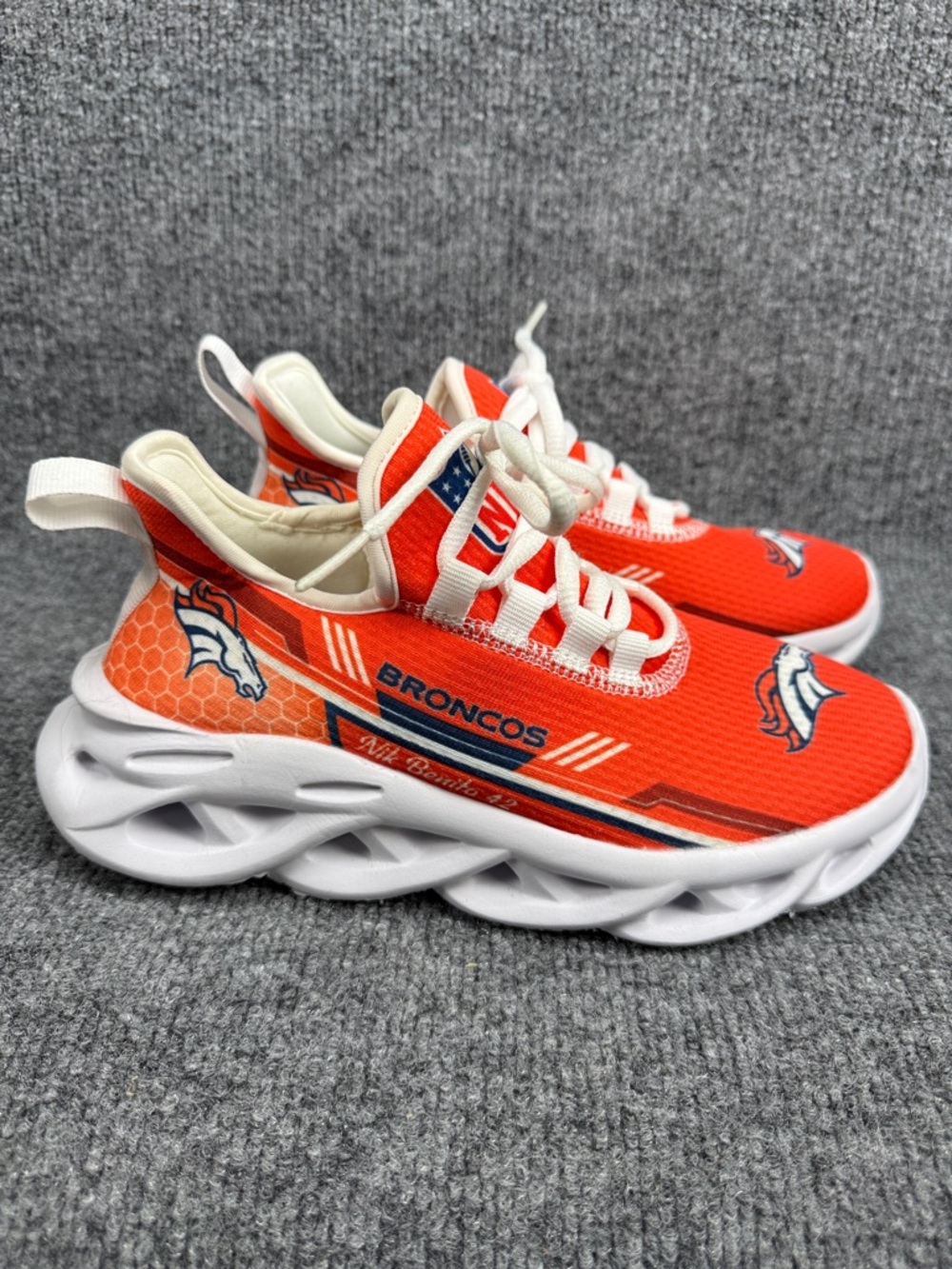 Men's Orange Broncos-Accent Athletic Sneakers